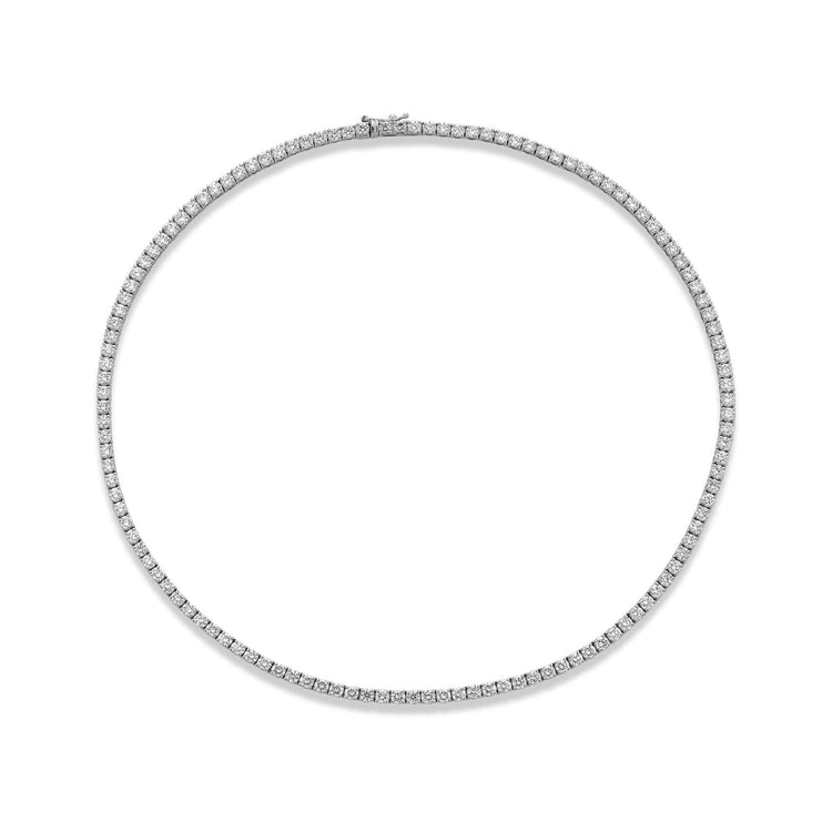 Lab-Created Unflippable Tennis Necklace in White Gold
