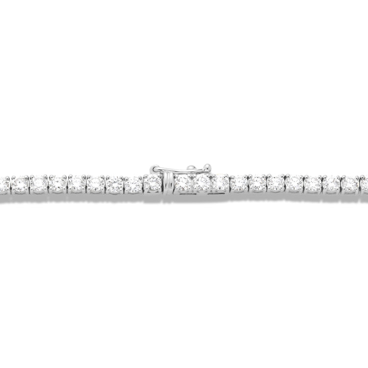 Stone and Strand 14K White Gold Lab-Created Unflipable Tennis Necklace Clasp Image