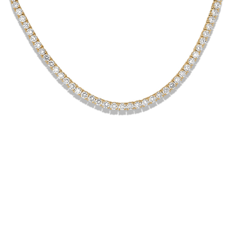 Stone and Strand 14K Yellow Gold Lab-Created Unflippable Tennis Necklace Close Up Image