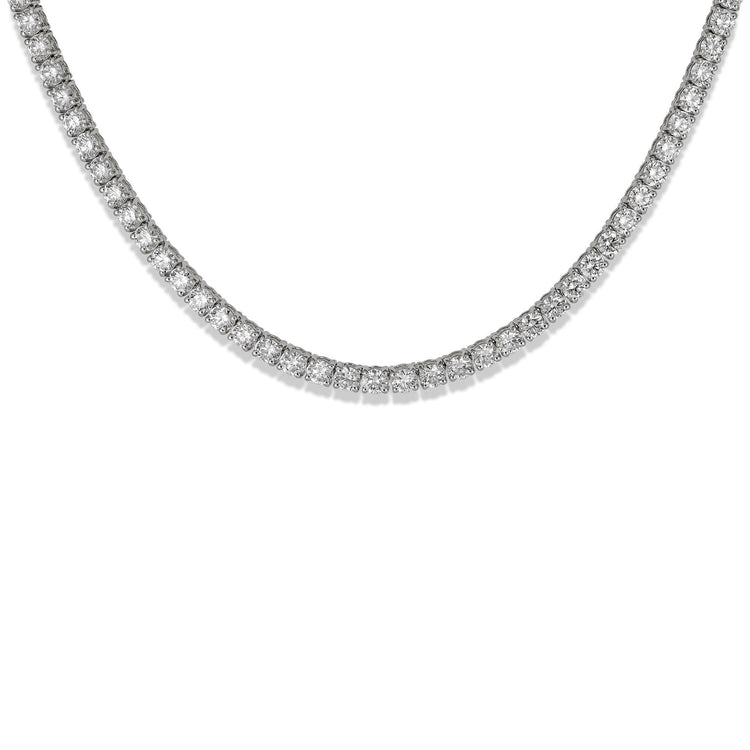 Stone and Strand 14K White Gold Lab-Created Unflipable Tennis Necklace Close Up Image