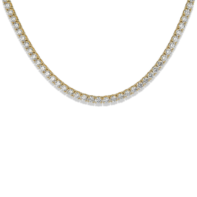 Stone and Strand 14K Yellow Gold Lab-Created Unflippable Tennis Necklace Close Up Image