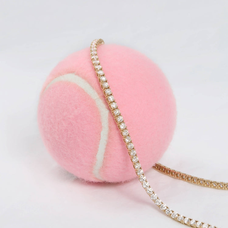 Still life image of LAB-Created Unflippable Tennis Necklace in Yellow Gold