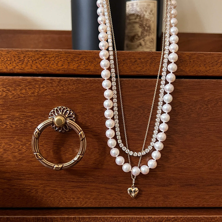 Still life image of Lab-Created Unflippable Necklace in Yellow Gold with Stone and Strand solid gold jewelry