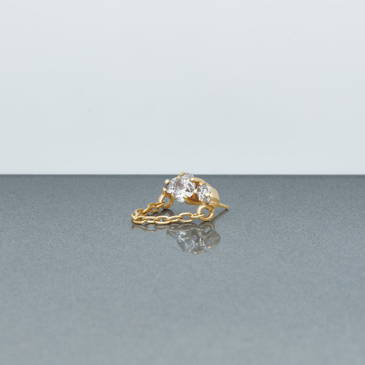 Stone and Strand 14K Yellow Gold Lab-Created Arc de Diamond Push Pin Flat Back Editorial Image
