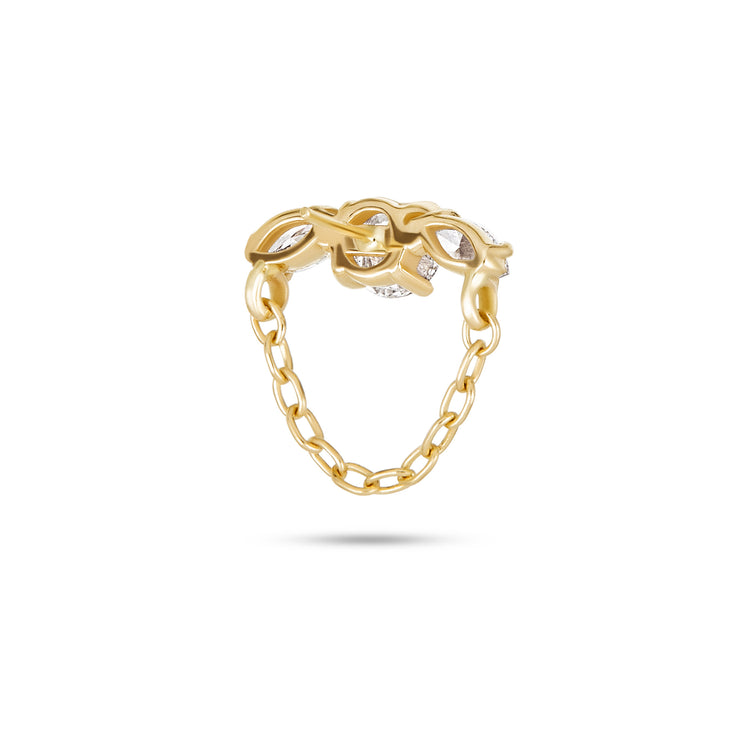 Stone and Strand 14K Yellow Gold Lab-Created Arc de Diamond Push Pin Flat Back Rear Image