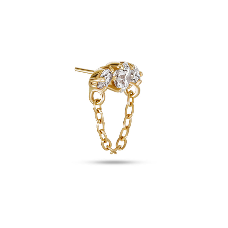 Stone and Strand 14K Yellow Gold Lab-Created Arc de Diamond Push Pin Flat Back Side Image
