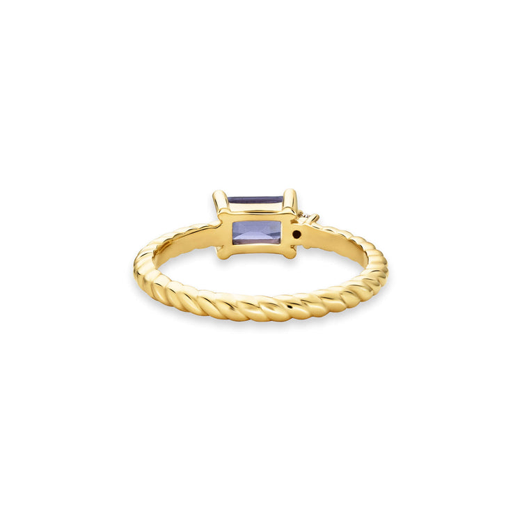 Stone and Strand 10K Yellow Gold Lakeside At Twilight Diamond and Tanzanite Ring Rear Image