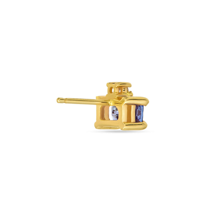 Stone and Strand 10K Yellow Gold Lakeside Diamond and Tanzanite Buddy Stud Rear Image