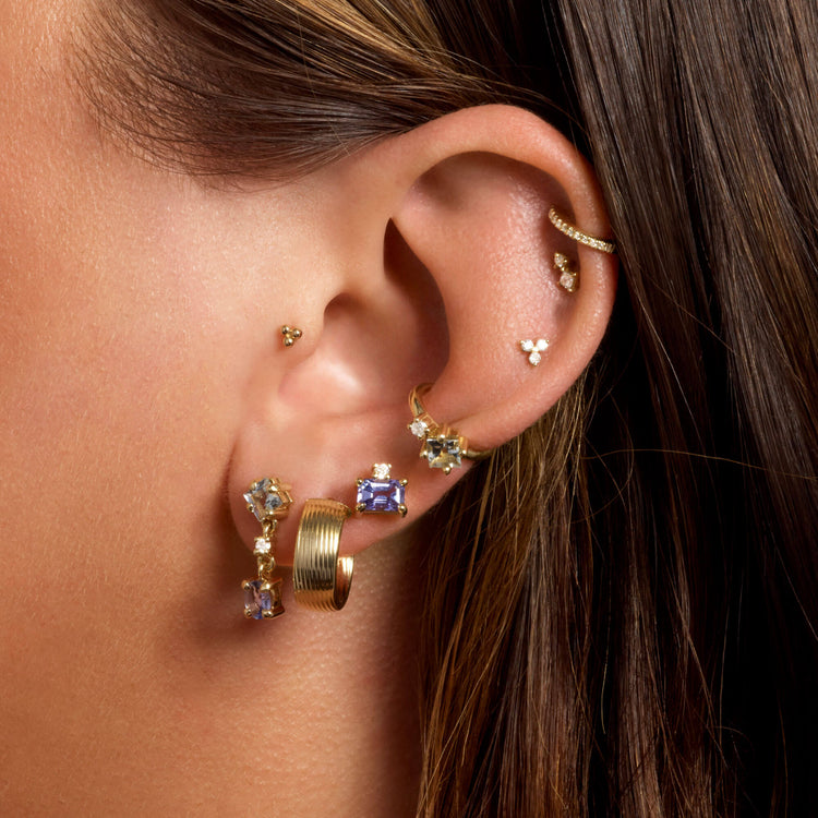 Image of 10K Yellow Gold Lakeside Buddy Stud with Stone and Strand Earrings