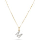 Stone and Strand 10K Yellow Gold Large Pave Diamond Initial Charm Necklace Close Up M Image
