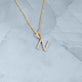 Still life image of Large Pave Diamond Initial Charm Necklace