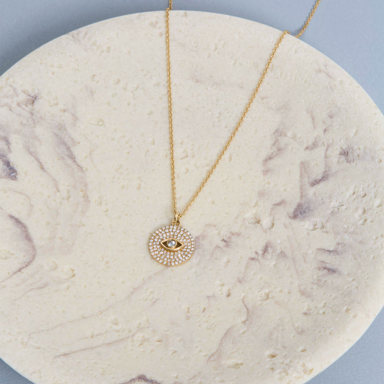 Still life image of Large Pave Evil Eye Necklace