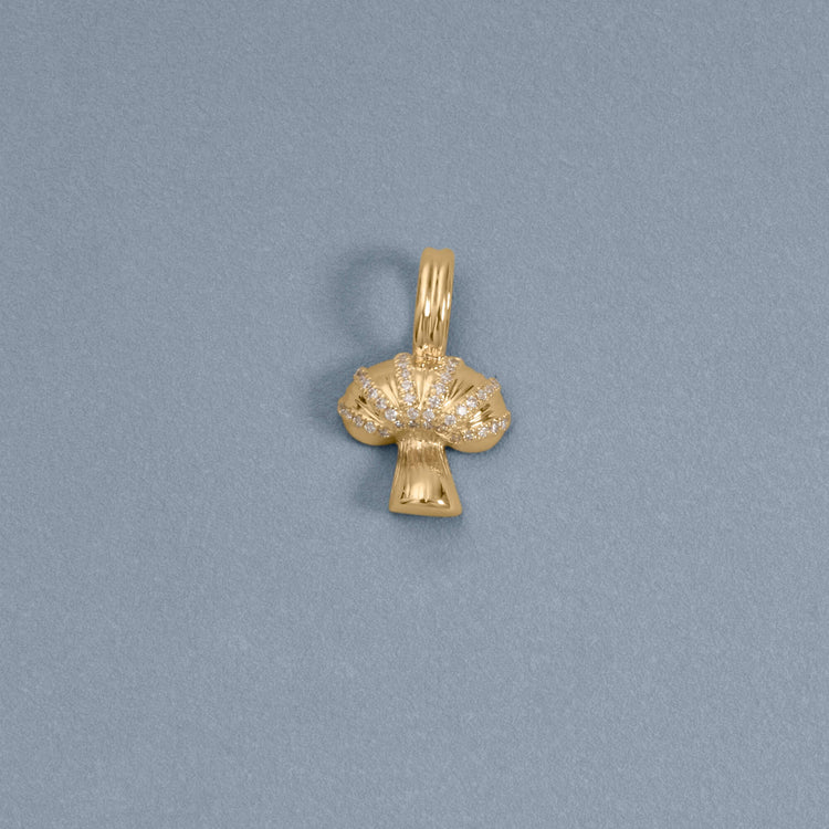 Stone and Strand 14K Yellow Gold Large Pave Shroomy Charm Editorial Image