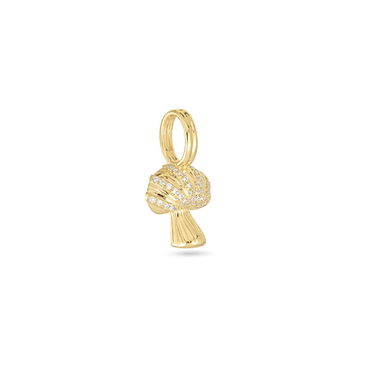 Stone and Strand 14K Yellow Gold Large Pave Shroomy Charm Side Image