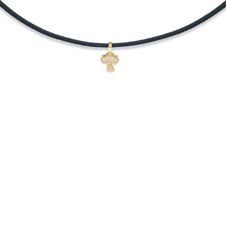 Stone and Strand 14K Yellow Gold Large Pave Shroomy Choker Close Up Image