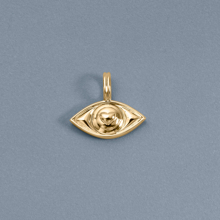 Stone and Strand 14K Yellow Gold Large Third Eye Charm Editorial Image