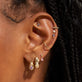 Image of 10K Yellow Gold Lavender Haze Huggies with Stone and Strand Earrings