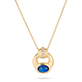 Stone and Strand 14K Yellow Gold Le Bleu Bijoux Diamond and Blue Sapphire Door Knocker Necklace Close Up Image