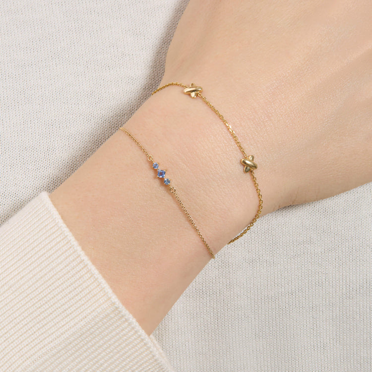 Image of 10K Yellow Gold Le Bleu Slider Bracelet with Stone and Strand Bracelets