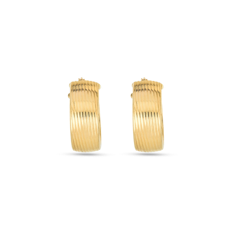 Stone and Strand 14K Yellow Gold Le Groove Huggies Front Image