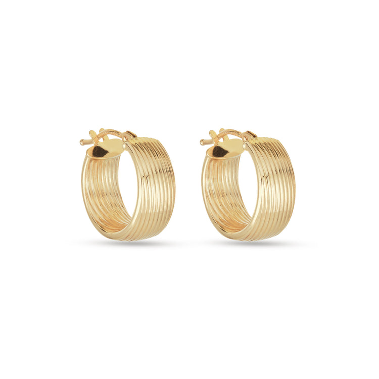 Stone and Strand 14K Yellow Gold Le Groove Huggies Side Image
