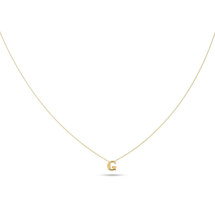 Stone and Strand 14K Yellow Gold Letterpress Initial Necklace Image