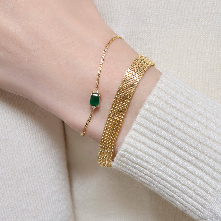 Image of 14K Yellow Gold Timeless Liquid Gold Bracelet with Stone and Strand Bracelets