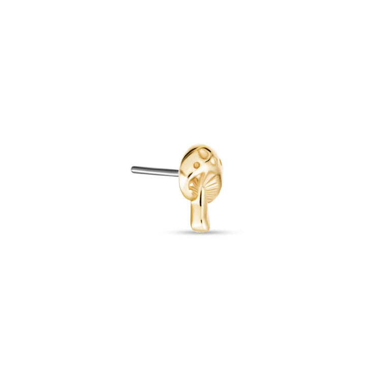 Stone and Strand 14K Yellow Gold Little Shroomy Push Pin Flat Back Side Image