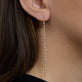Image of 14K Yellow Gold Long Diamond Stream Earring on Models Ear
