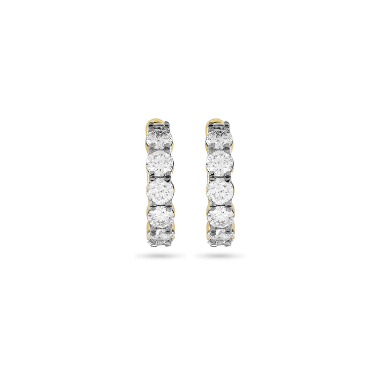 Stone and Strand 14K Yellow Gold Love After Dark LAB-Created Huggies Front Image