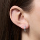 Image of 14K Yellow Gold Love After Dark LAB-Created Huggies on Models Ear