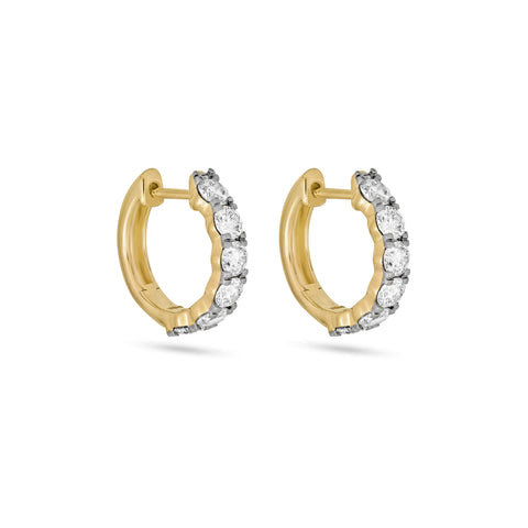 Stone and Strand 14K Yellow Gold Love After Dark LAB-Created Huggies Side Image