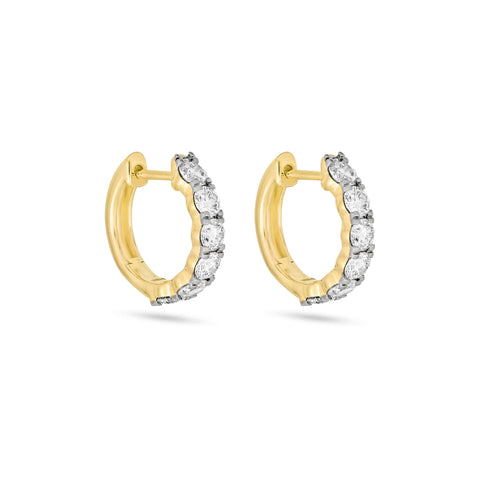 Stone and Strand 14K Yellow Gold Love After Dark LAB-Created Huggies Side Image