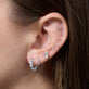 Image of Love After Dark LAB-Created Platinum Huggies with Stone and Strand Earrings