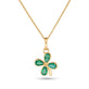 Stone and Strand 10K Yellow Gold Lucky Clover Emerald Charm Front Image
