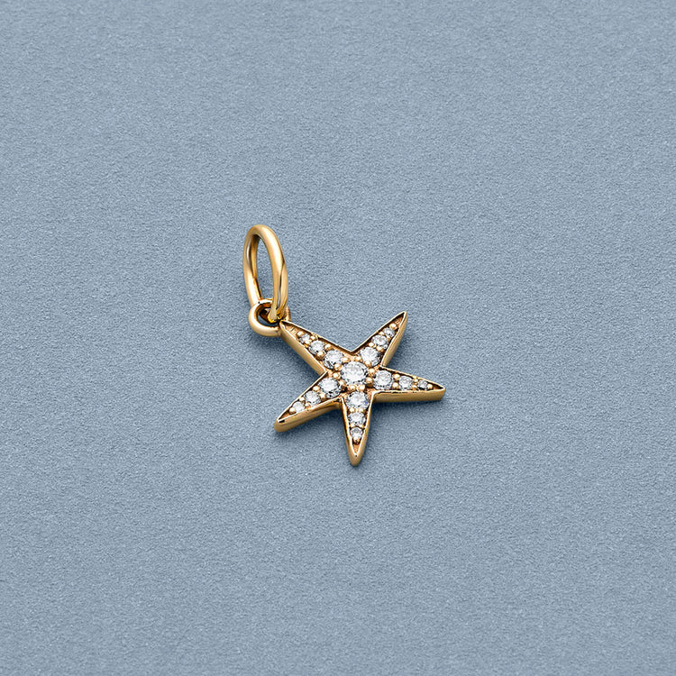 Stone and Strand 14K Yellow Gold LAB-Created Diamond Starfish Charm Editorial Image