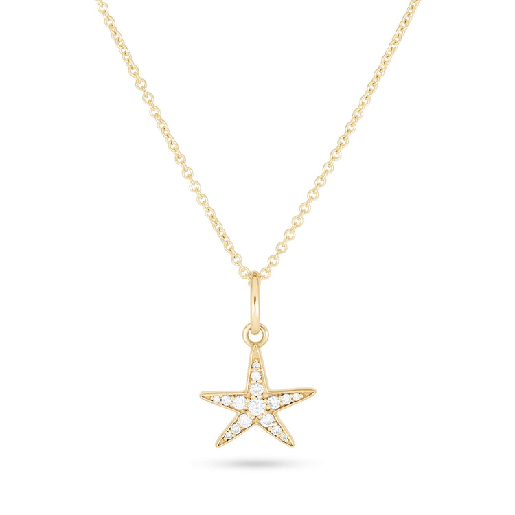 Stone and Strand 14K Yellow Gold LAB-Created Diamond Starfish Necklace Front Image