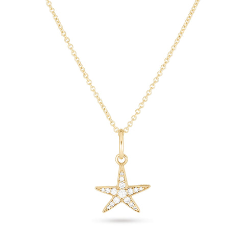 Stone and Strand 14K Yellow Gold LAB-Created Diamond Starfish Necklace Front Image