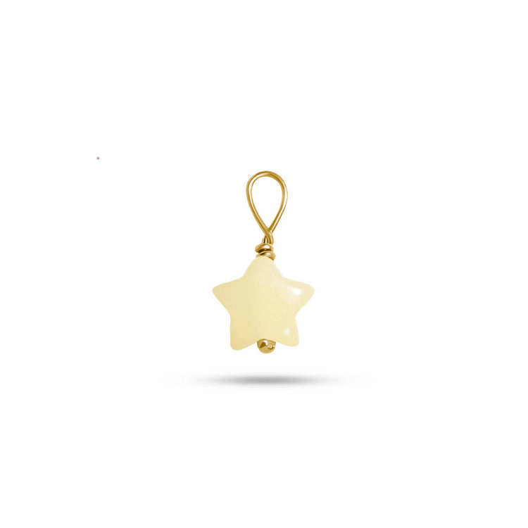 Stone and Strand 10K Yellow Gold Lucky Star Lemon Jasper Charm Front Image
