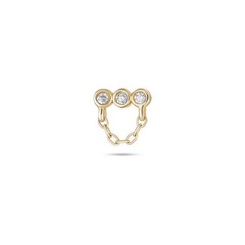 Lab-Created Bubble Up Chained Push Pin Flat Back
