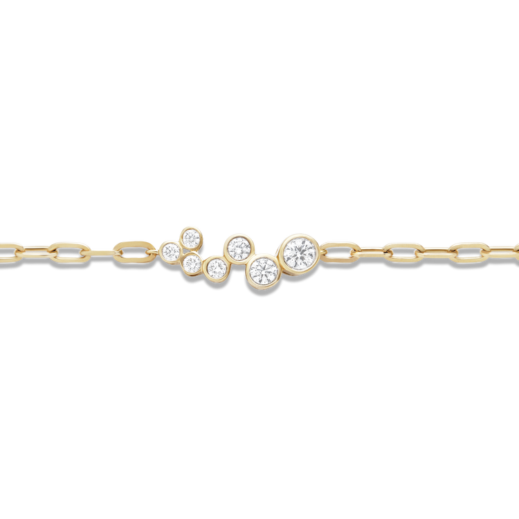 Stone and Strand 10K Yellow Gold Small Lab-Created Diamond Bubble Up Bracelet Close Up Image