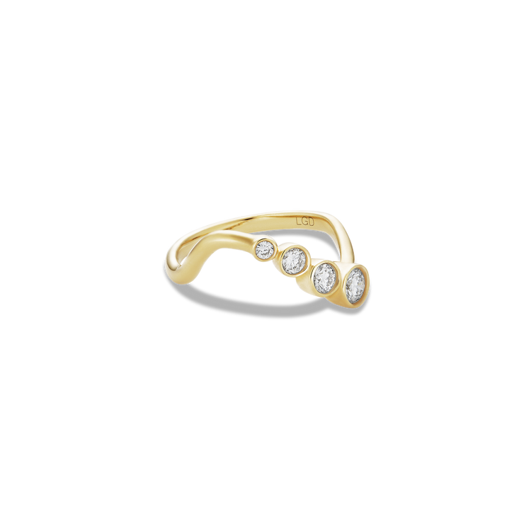 Lab-Created Diamond Bubble Up Swell Ring