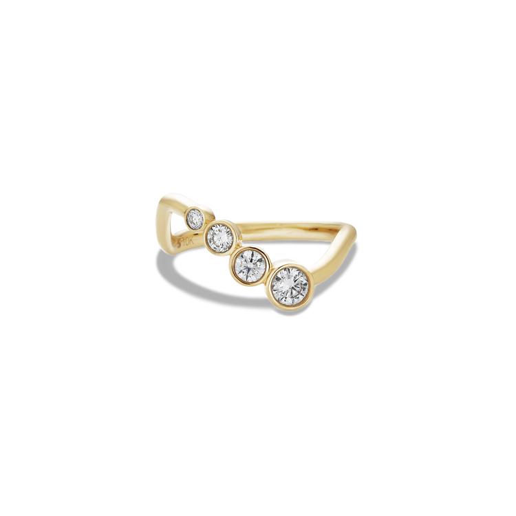 Lab-Created Diamond Bubble Up Swell Ring