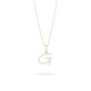 Stone and Strand 10K Yellow Gold Large Pave Scripted Initial Charm Diamond Necklace Close Up Image