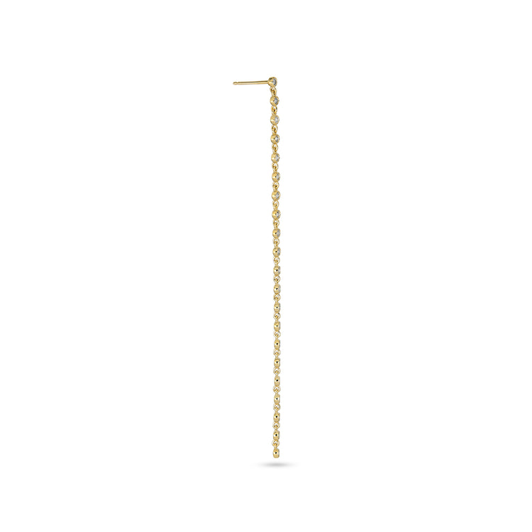 Stone and Strand 14K Yellow Gold Long Diamond Stream Earring Side Image