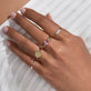 Image of 10K Yellow Gold Magenta Gallant Ring with Stone and Strand Rings