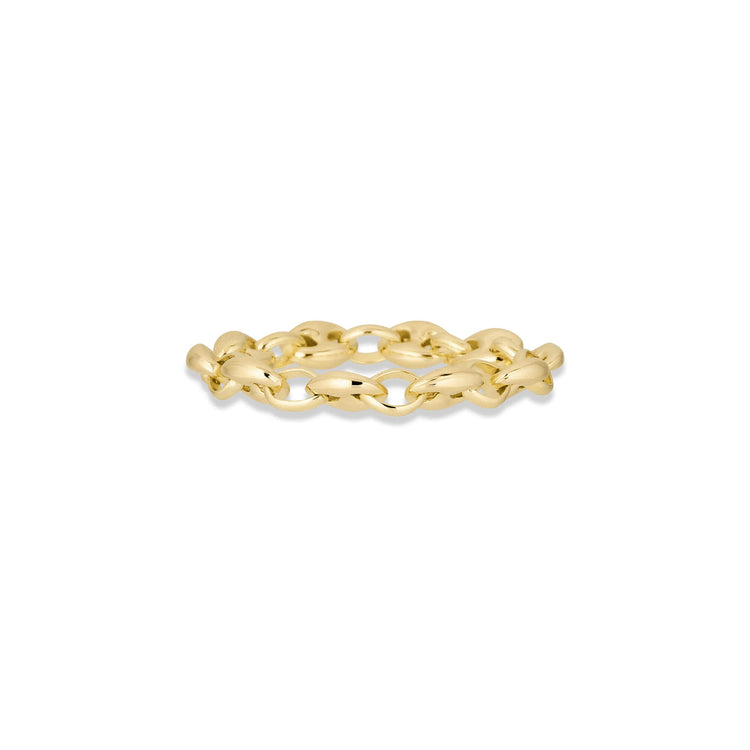 Stone and Strand 14K Yellow Gold Mariner Chain Link Ring Front Image