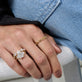 Image of 14K Yellow Gold Mariner Chain Link Ring with Stone and Strand Rings