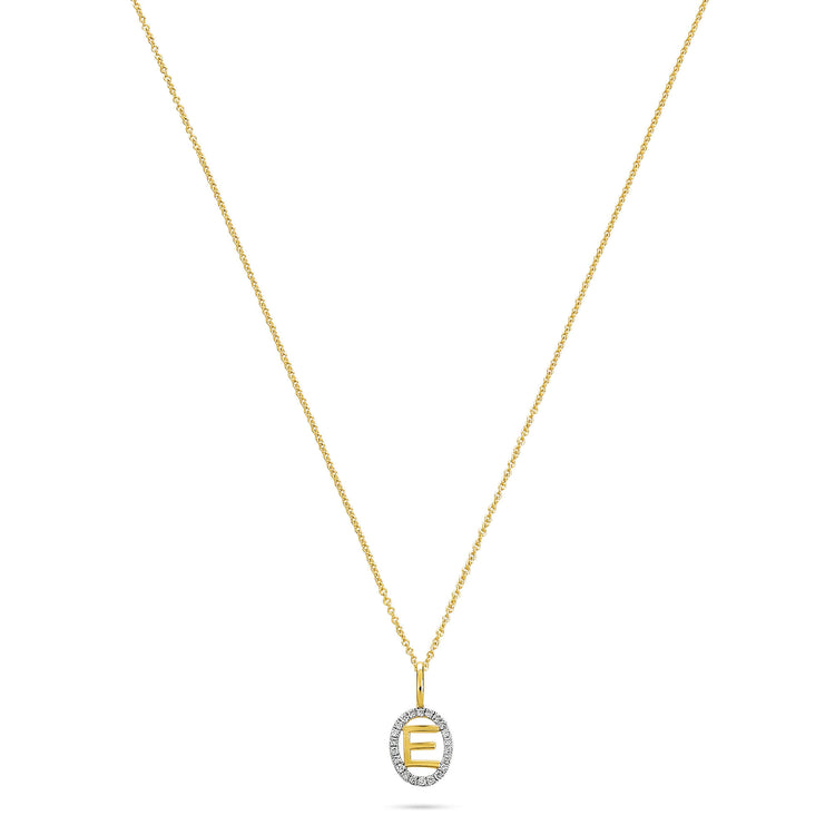 Stone and Strand 10K Yellow Gold Marquee Diamond Initial Necklace  Image