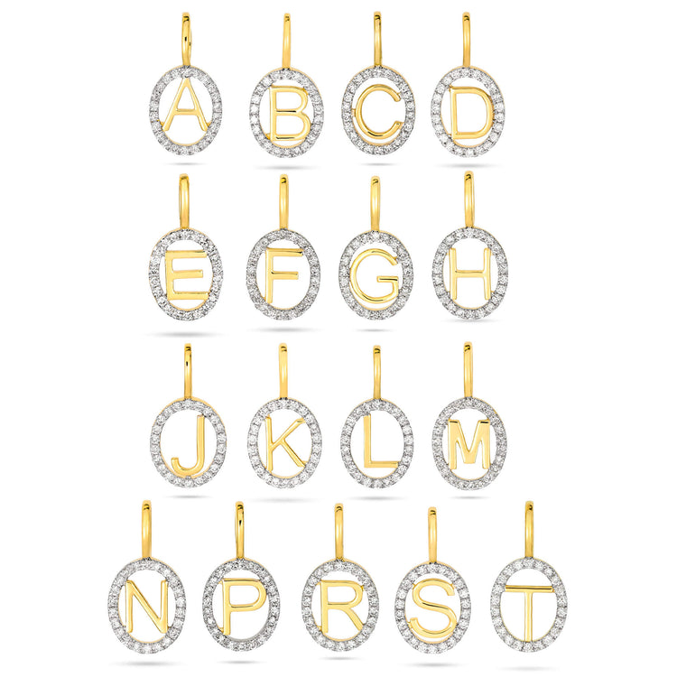 Stone and Strand 10K Yellow Gold Marquee Diamond Initial Necklace Initials Image